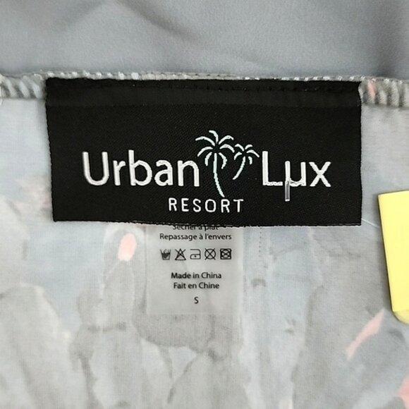 Urban Lux Resort Women's 3 Piece Bikini Sarong Tropical Silver Pink Print Size S - Picture 16 of 16